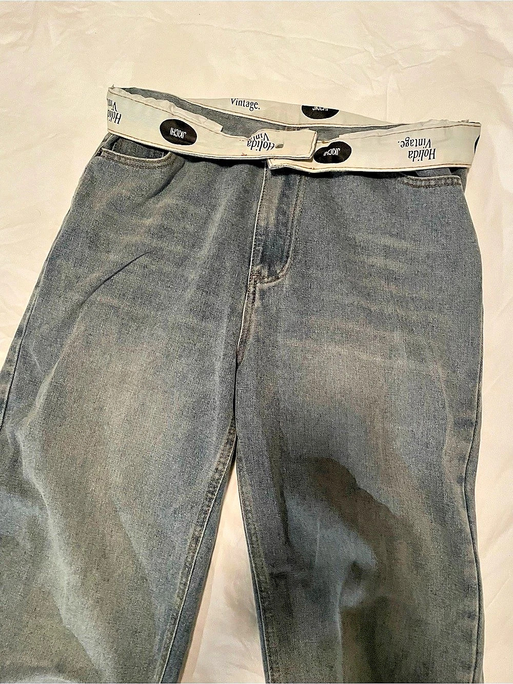 Holida fold over waistband baggy jeans
